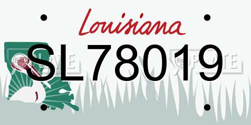 SL78019 Louisiana License Plate