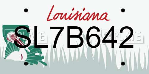 SL7B642 Louisiana License Plate