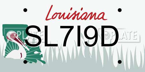 SL7I9D Louisiana License Plate