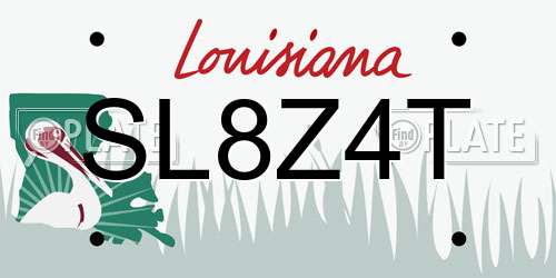 SL8Z4T Louisiana License Plate