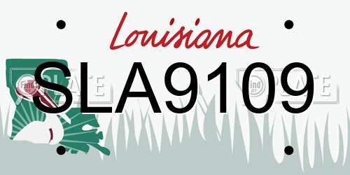 SLA9109 Louisiana License Plate