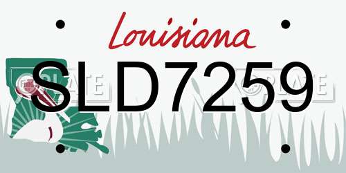 SLD7259 Louisiana License Plate