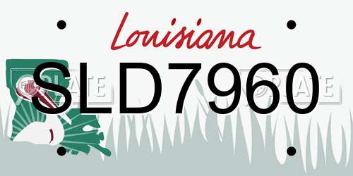 SLD7960 Louisiana License Plate