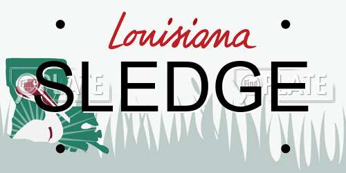 SLEDGE Louisiana License Plate