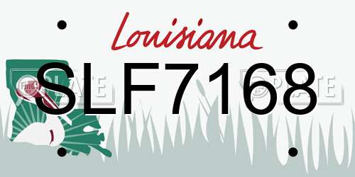 SLF7168 Louisiana License Plate