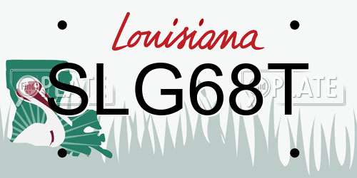 SLG68T Louisiana License Plate