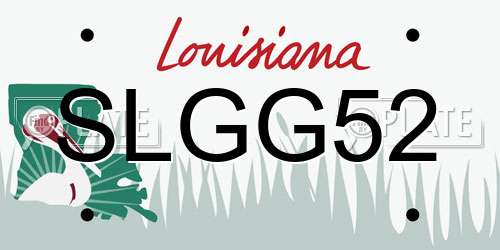 SLGG52 Louisiana License Plate
