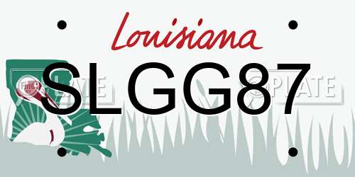 SLGG87 Louisiana License Plate