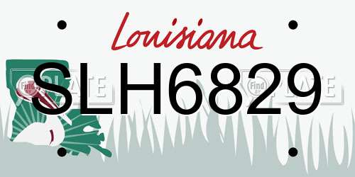 SLH6829 Louisiana License Plate