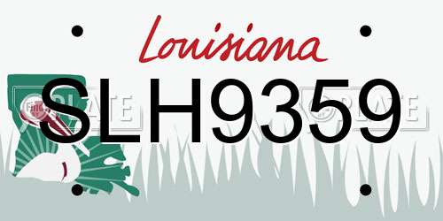 SLH9359 Louisiana License Plate