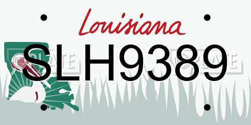SLH9389 Louisiana License Plate