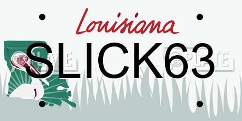 SLICK63 Louisiana License Plate