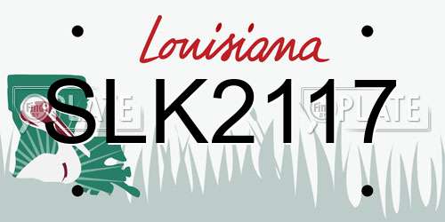 SLK2117 Louisiana License Plate