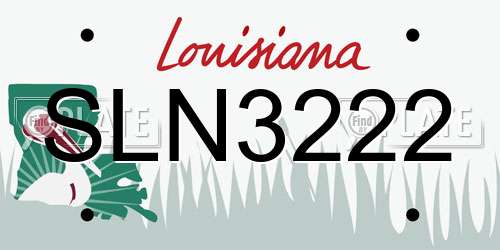 SLN3222 Louisiana License Plate