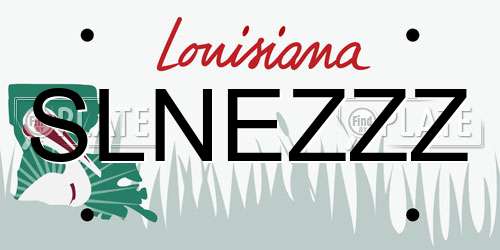 SLNEZZZ Louisiana License Plate