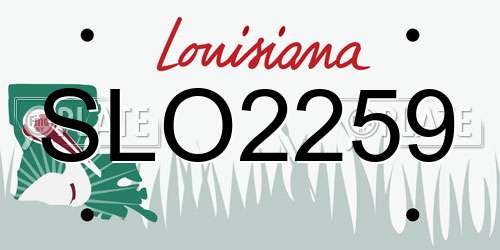 SLO2259 Louisiana License Plate