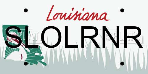 SLOLRNR Louisiana License Plate