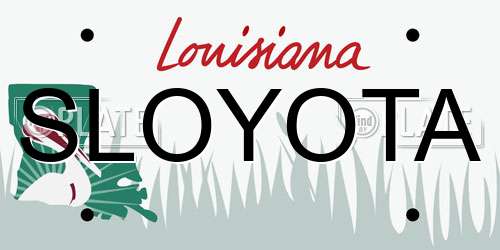 SLOYOTA Louisiana License Plate