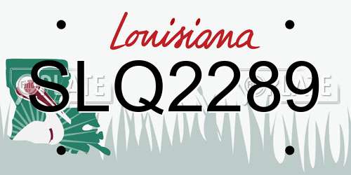 SLQ2289 Louisiana License Plate