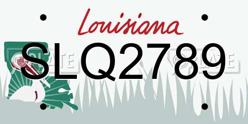 SLQ2789 Louisiana License Plate