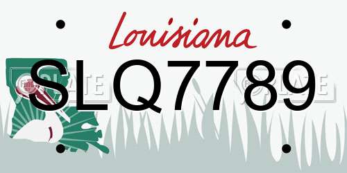 SLQ7789 Louisiana License Plate