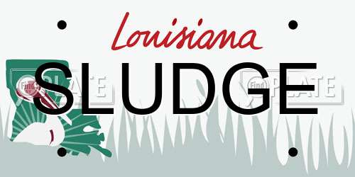 SLUDGE Louisiana License Plate