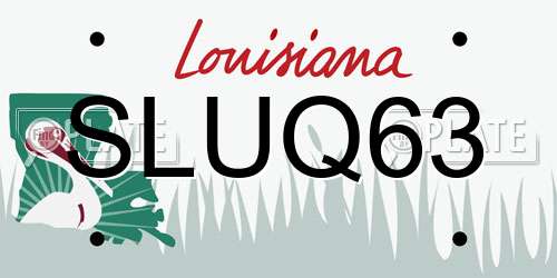 SLUQ63 Louisiana License Plate