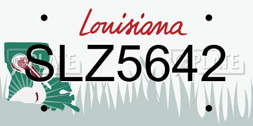 SLZ5642 Louisiana License Plate