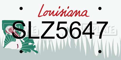 SLZ5647 Louisiana License Plate
