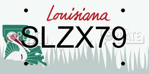 SLZX79 Louisiana License Plate
