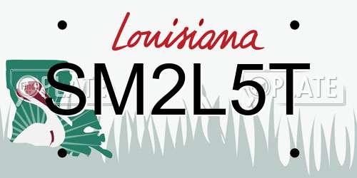 SM2L5T Louisiana License Plate