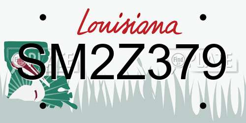SM2Z379 Louisiana License Plate