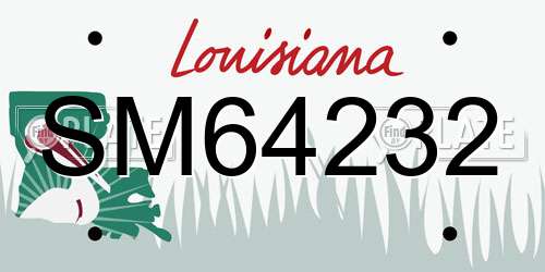SM64232 Louisiana License Plate