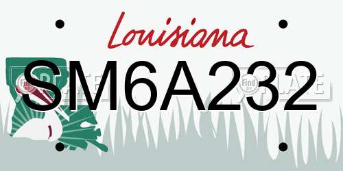 SM6A232 Louisiana License Plate