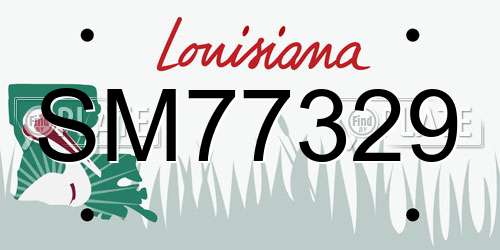 SM77329 Louisiana License Plate