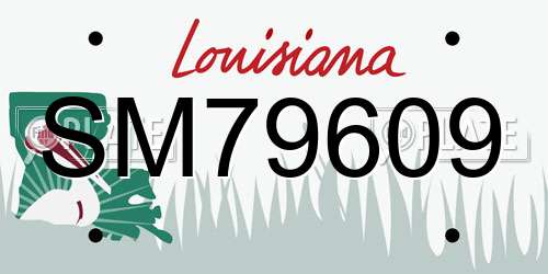 SM79609 Louisiana License Plate