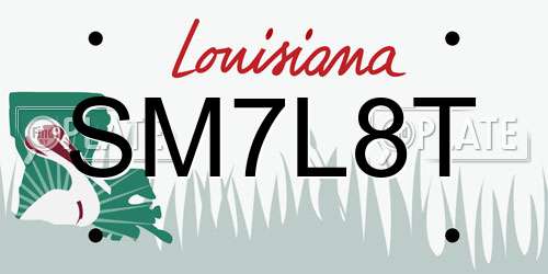 SM7L8T Louisiana License Plate