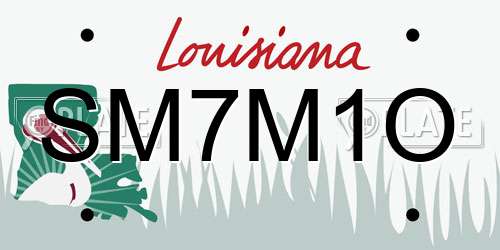 SM7M1O Louisiana License Plate