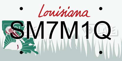 SM7M1Q Louisiana License Plate