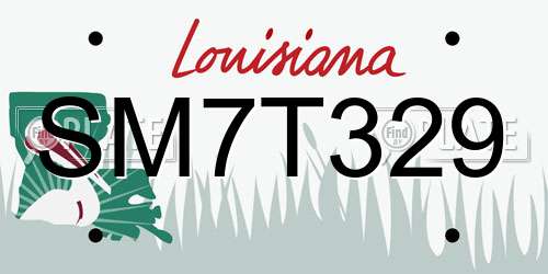 SM7T329 Louisiana License Plate