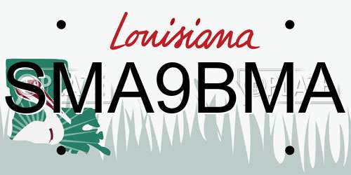 SMA9BMA Louisiana License Plate