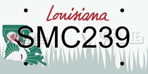 SMC239 Louisiana License Plate