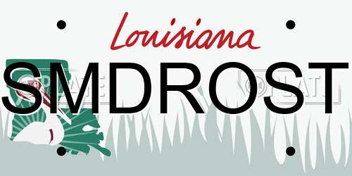 SMDROST Louisiana License Plate