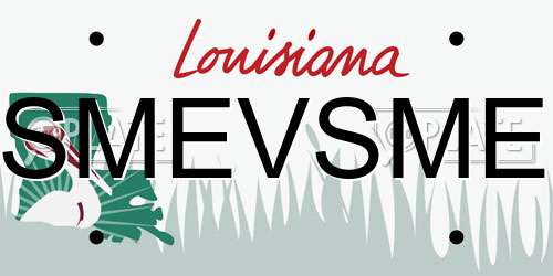SMEVSME Louisiana License Plate