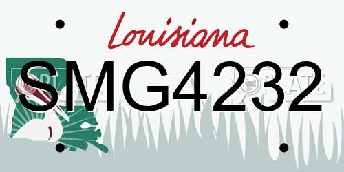 SMG4232 Louisiana License Plate