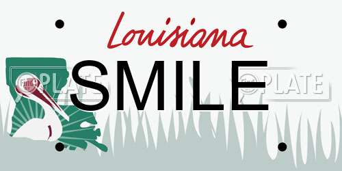 SMILE Louisiana License Plate