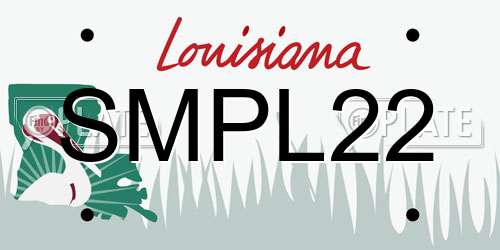 SMPL22 Louisiana License Plate