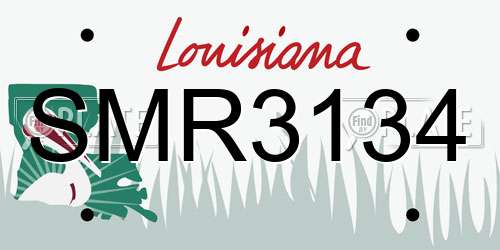 SMR3134 Louisiana License Plate
