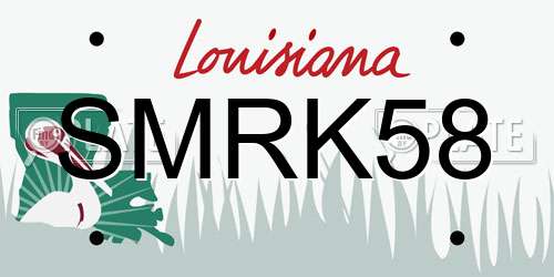 SMRK58 Louisiana License Plate