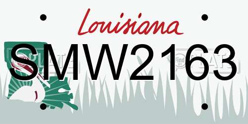 SMW2163 Louisiana License Plate